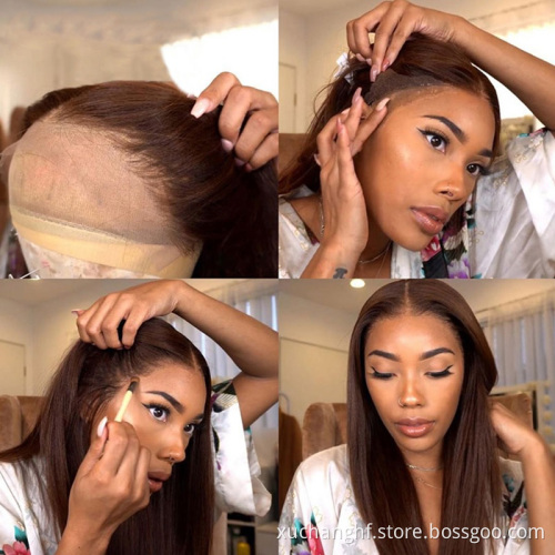 30 32 34 36 38 40 50 inch Human Hair Wigs For Black Women Straight Deep Wave Virgin Raw Indian Hair Long Lace Front Wigs